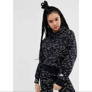 Nike All Over Swoosh Print Fleece Hoodie